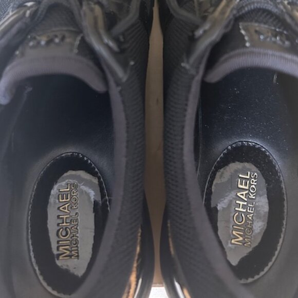 Michael Kors Amanda Mesh Trainers black with animal print (45F9AMFS6D). Size 6 - Picture 13 of 15